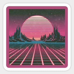 Synthwave sun Sticker